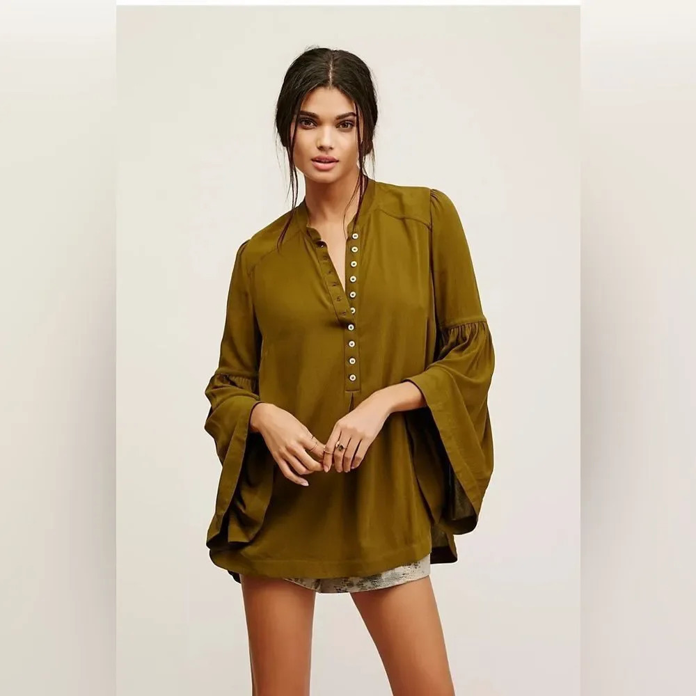 Free People Easy Girl Boho Tunic Floral Top - Picture 13 of 13